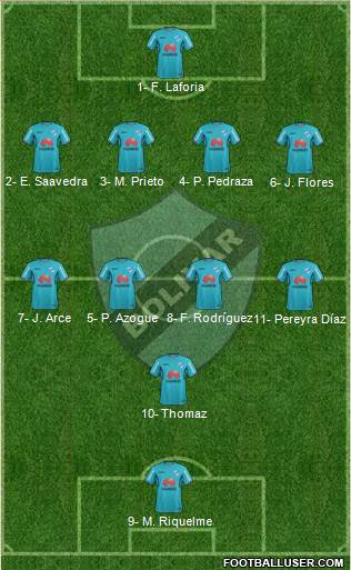 C Bolívar 4-4-1-1 football formation