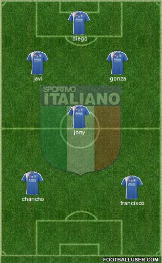 Sportivo Italiano 4-4-1-1 football formation