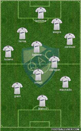Quilmes 4-2-1-3 football formation