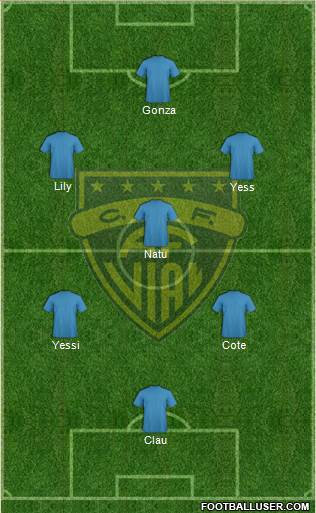 CD Arturo Fernández Vial 4-5-1 football formation