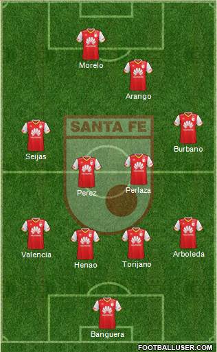 Santa Fe CD 4-4-1-1 football formation