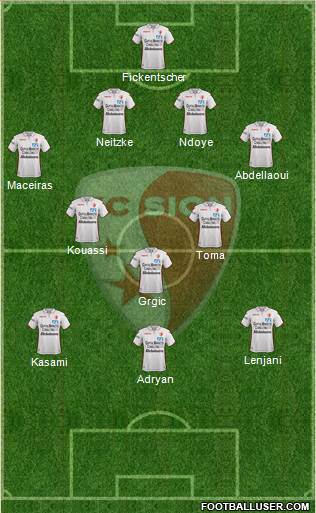 FC Sion 4-3-3 football formation