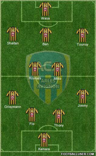 Athlétic Club Arles-Avignon 4-2-3-1 football formation