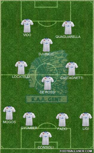 KAA Gent 4-3-1-2 football formation