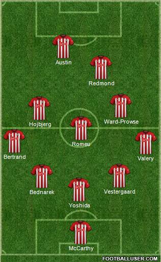 Southampton 3-5-1-1 football formation