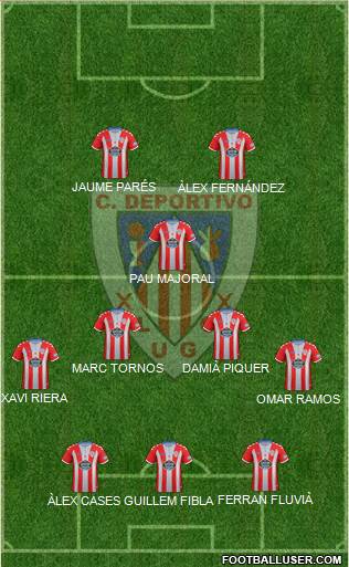 C.D. Lugo 3-4-1-2 football formation