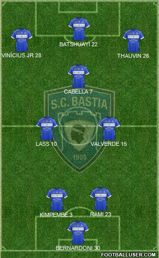 Sporting Club Bastia 4-2-3-1 football formation