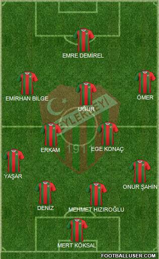 Beylerbeyi A.S. 4-2-3-1 football formation