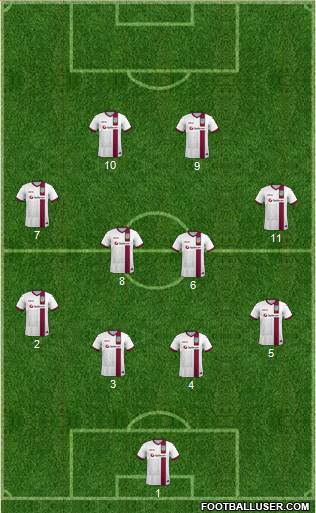 Weymouth 4-2-3-1 football formation