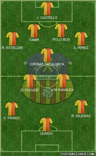 U.E. Sant Andreu 4-3-3 football formation