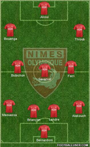 Nîmes Olympique 4-3-3 football formation