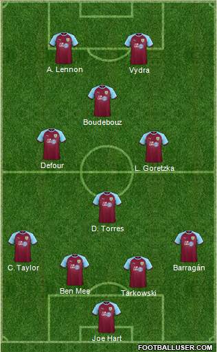 Burnley 4-3-2-1 football formation