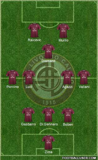 Livorno 3-4-1-2 football formation