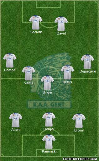 KAA Gent 5-4-1 football formation