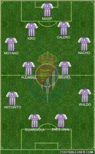 R. Valladolid C.F., S.A.D. 4-4-2 football formation