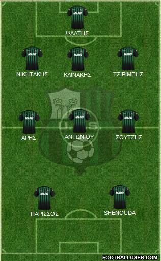 Sassuolo 4-4-2 football formation