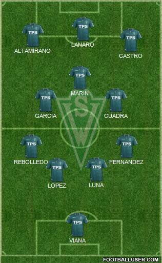CD Santiago Wanderers S.A.D.P. 4-5-1 football formation