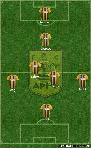 AS Aris Salonika 5-4-1 football formation