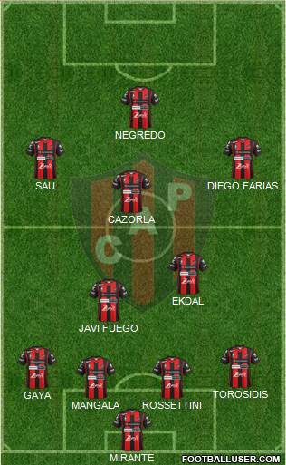 Patronato de Paraná 4-3-2-1 football formation