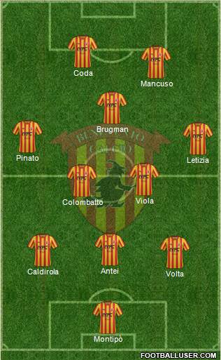 Benevento 3-4-1-2 football formation