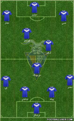 C.F. Badalona 4-3-3 football formation
