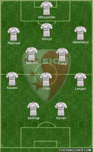 FC Sion 3-5-2 football formation