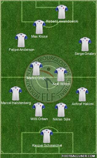 Luxembourg 4-4-1-1 football formation