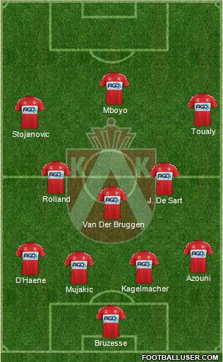 KV Kortrijk Voetbalt 4-3-3 football formation