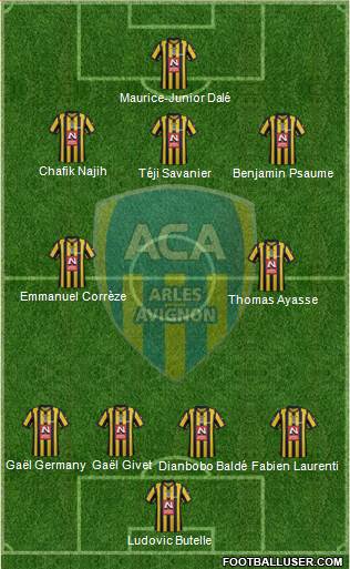 Athlétic Club Arles-Avignon 4-2-3-1 football formation