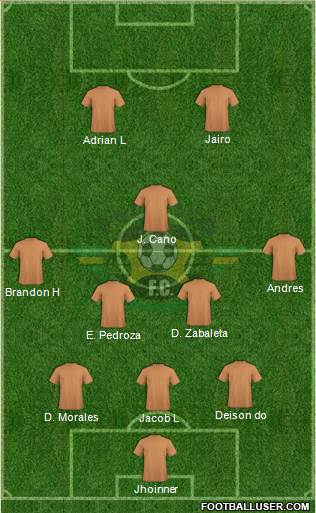 CDS Girardot FC 3-5-2 football formation