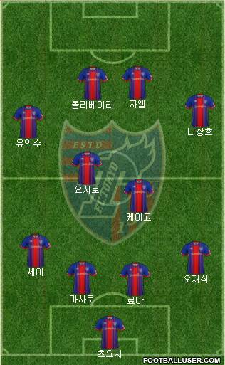 FC Tokyo 4-2-2-2 football formation