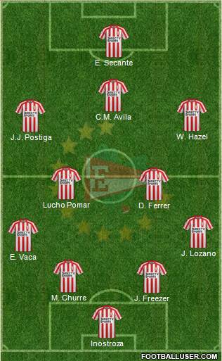 Estudiantes de La Plata 4-4-1-1 football formation