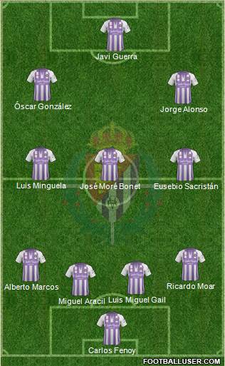 R. Valladolid C.F., S.A.D. 4-5-1 football formation