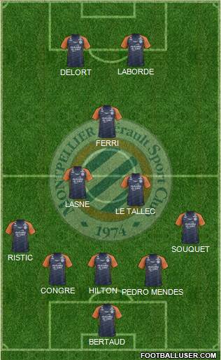 Montpellier Hérault Sport Club 5-3-2 football formation