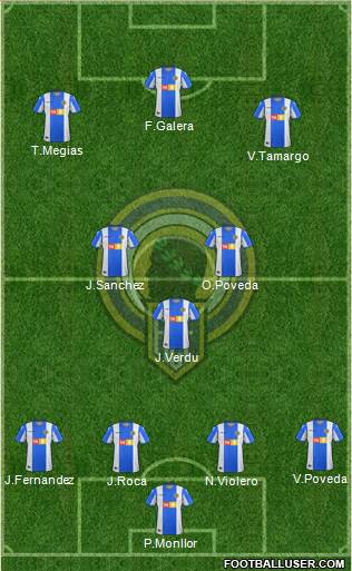 Hércules C.F., S.A.D. 4-3-3 football formation