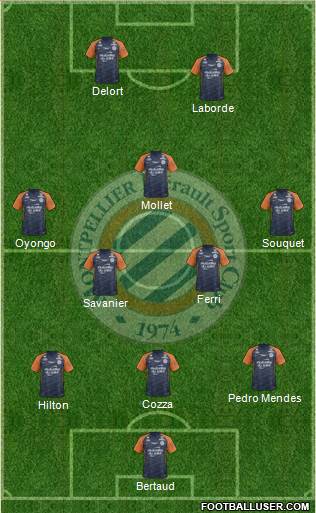 Montpellier Hérault Sport Club 3-5-1-1 football formation