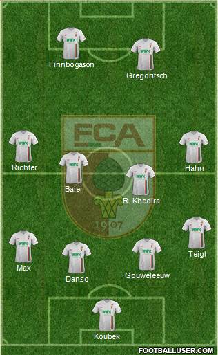 FC Augsburg 3-4-3 football formation