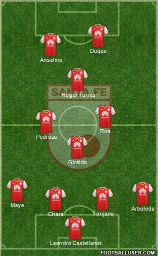 Santa Fe CD 4-3-1-2 football formation