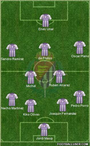 R. Valladolid C.F., S.A.D. 3-5-2 football formation