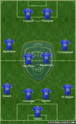 Esperance Sportive Troyes Aube Champagne 4-4-2 football formation