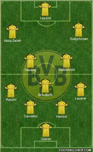 Borussia Dortmund 4-3-3 football formation