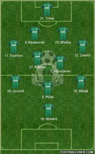 Jablonec 4-2-3-1 football formation