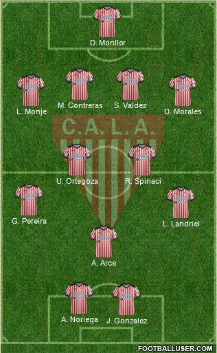 Los Andes 4-4-1-1 football formation