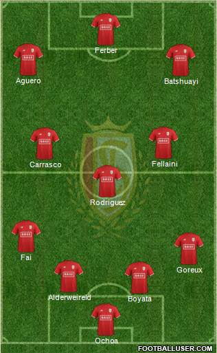 R Standard de Liège 4-4-2 football formation
