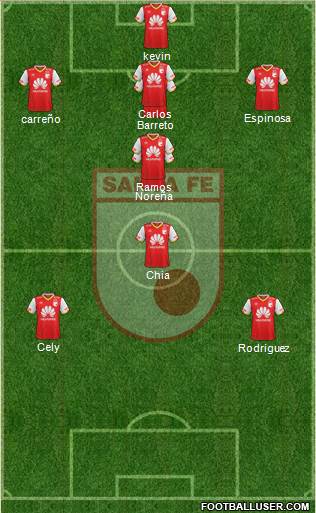 Santa Fe CD 3-5-2 football formation