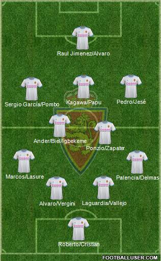 R. Zaragoza S.A.D. 4-2-3-1 football formation