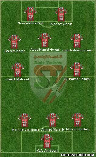 Stade Tunisien 3-5-2 football formation