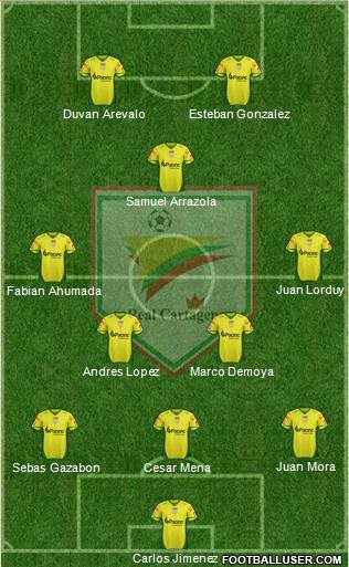 CD Real Cartagena 4-3-1-2 football formation