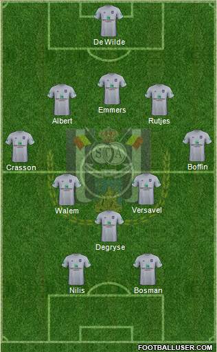 RSC Anderlecht 5-3-2 football formation