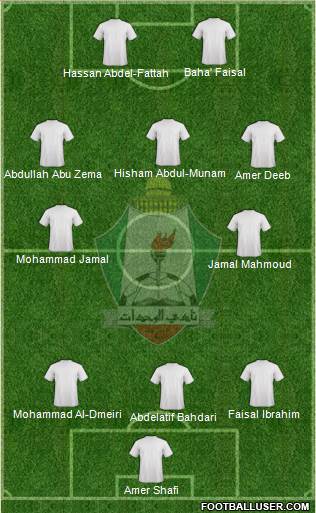 Al-Wehdat 3-5-2 football formation